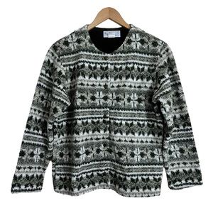 Vintage Real Comfort Teddy Sweater Fleece Jacket Size Small